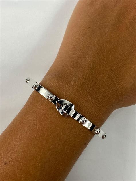 Louis Vuitton white gold bangle